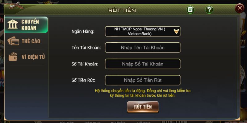Rút tiền B52 Club nhanh chóng dễ dàng