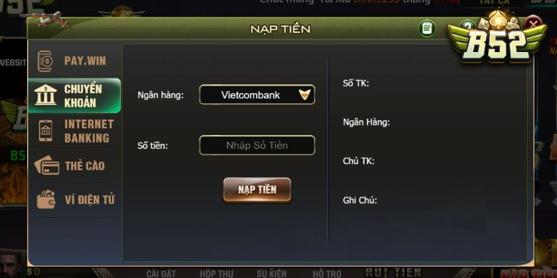 Nạp Tiền Vào B52 Club